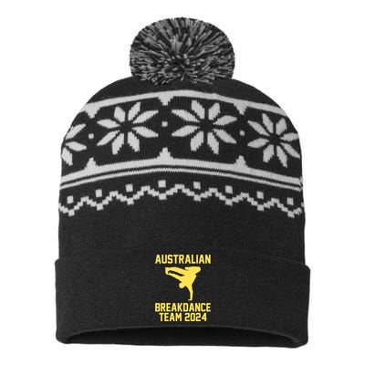 Australian Breakdance Team 2024 Funny Breakdancing Meme 24 USA-Made Snowflake Beanie