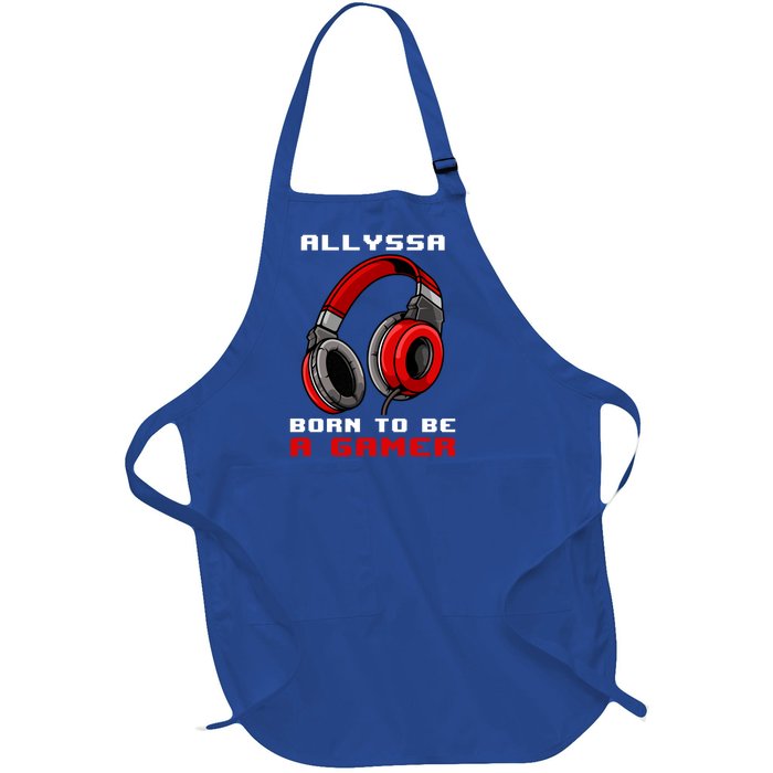 Allyssa Born To Be A Gamer Personalized Gift Full-Length Apron With Pockets