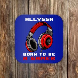 Allyssa Born To Be A Gamer Personalized Gift Coaster