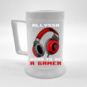 Allyssa Born To Be A Gamer Personalized Gift Beer Stein