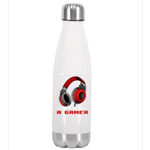 Allyssa Born To Be A Gamer Personalized Gift Stainless Steel Insulated Water Bottle