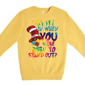 Autism Born To Stand Out Premium Crewneck Sweatshirt