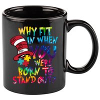 Autism Born To Stand Out 11oz C Handle Ceramic Mug