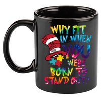 Autism Born To Stand Out 11oz C Handle Ceramic Mug