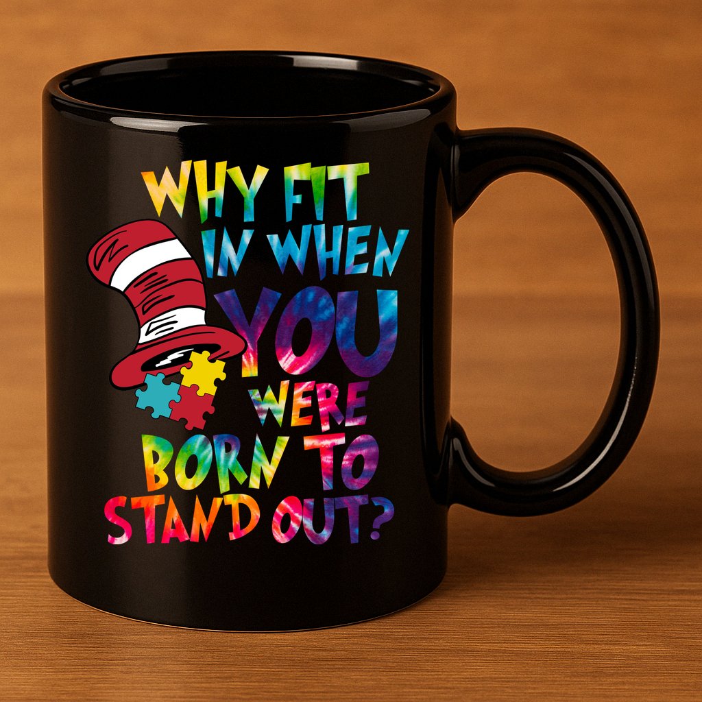 Autism Born To Stand Out 11oz C Handle Ceramic Mug