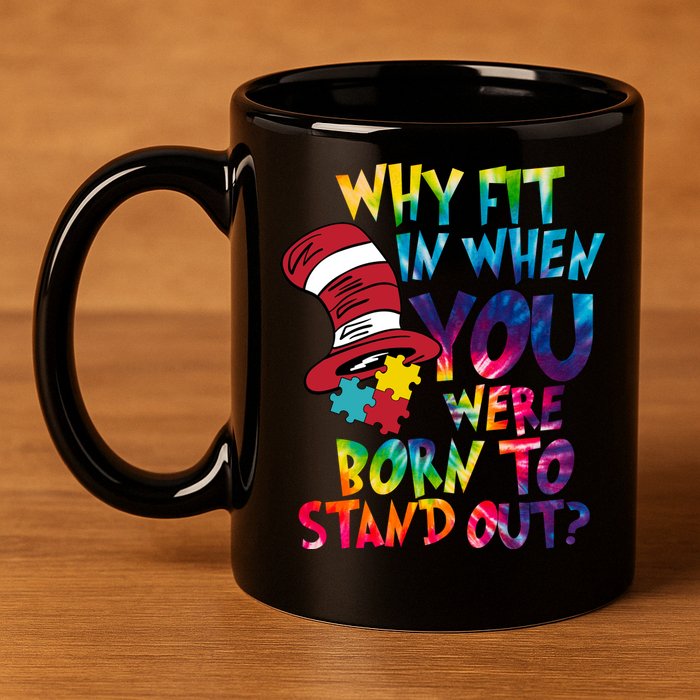 Autism Born To Stand Out 11oz C Handle Ceramic Mug