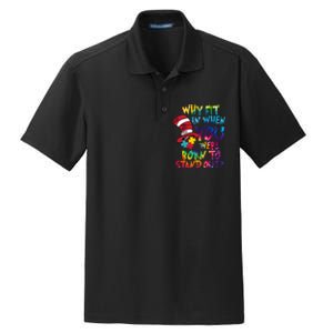 Autism Born To Stand Out Dry Zone Grid Polo