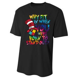 Autism Born To Stand Out Performance Sprint T-Shirt