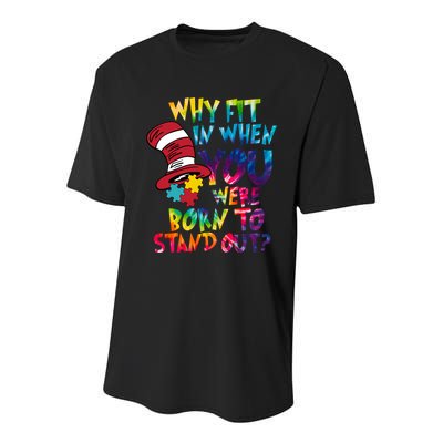 Autism Born To Stand Out Youth Performance Sprint T-Shirt