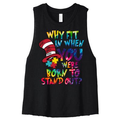 Autism Born To Stand Out Women's Racerback Cropped Tank