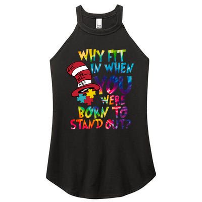 Autism Born To Stand Out Women's Perfect Tri Rocker Tank