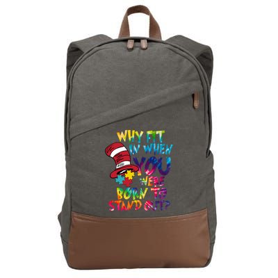 Autism Born To Stand Out Cotton Canvas Backpack