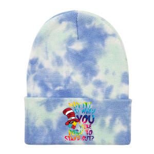 Autism Born To Stand Out Tie Dye 12in Knit Beanie