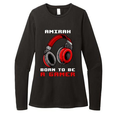 Amirah Born To Be A Gamer Personalized Funny Gift Womens CVC Long Sleeve Shirt