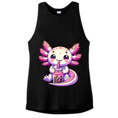 Axolotl Boba Tea Bubble Tea Anime Cute Kawaii Axolotl Ladies PosiCharge Tri-Blend Wicking Tank