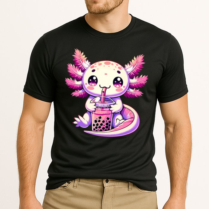 Axolotl Boba Tea Bubble Tea Anime Cute Kawaii Axolotl Cooling Performance Crew T-Shirt