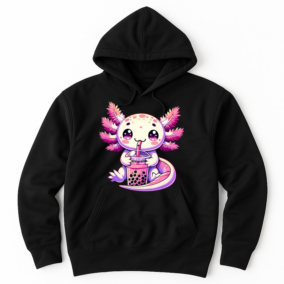 Axolotl Boba Tea Bubble Tea Anime Cute Kawaii Axolotl Hoodie