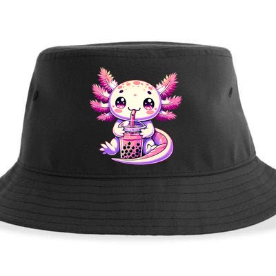 Axolotl Boba Tea Bubble Tea Anime Cute Kawaii Axolotl Sustainable Bucket Hat