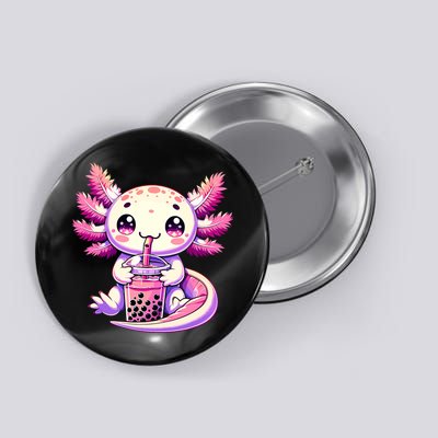 Axolotl Boba Tea Bubble Tea Anime Cute Kawaii Axolotl Button