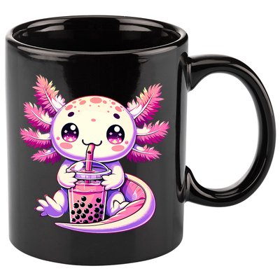 Axolotl Boba Tea Bubble Tea Anime Cute Kawaii Axolotl 11oz C Handle Ceramic Mug