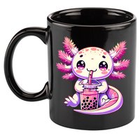 Axolotl Boba Tea Bubble Tea Anime Cute Kawaii Axolotl 11oz C Handle Ceramic Mug