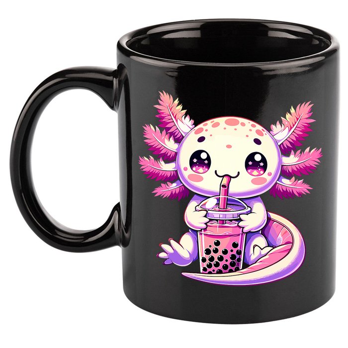 Axolotl Boba Tea Bubble Tea Anime Cute Kawaii Axolotl 11oz C Handle Ceramic Mug