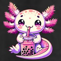 Axolotl Boba Tea Bubble Tea Anime Cute Kawaii Axolotl 11oz C Handle Ceramic Mug