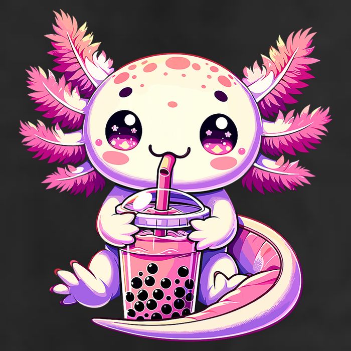 Axolotl Boba Tea Bubble Tea Anime Cute Kawaii Axolotl 11oz C Handle Ceramic Mug