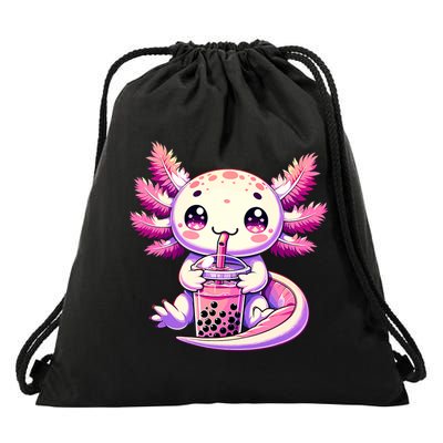 Axolotl Boba Tea Bubble Tea Anime Cute Kawaii Axolotl Drawstring Bag