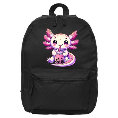 Axolotl Boba Tea Bubble Tea Anime Cute Kawaii Axolotl 16 in Basic Backpack