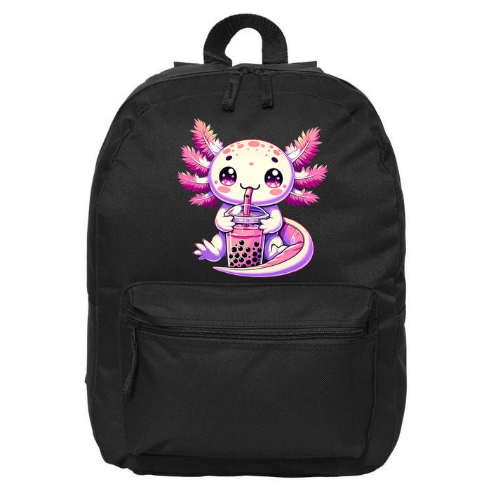Axolotl Boba Tea Bubble Tea Anime Cute Kawaii Axolotl 16 in Basic Backpack