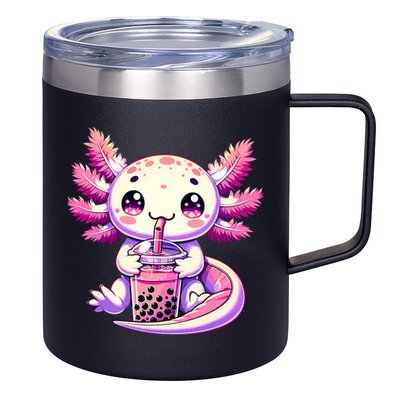 Axolotl Boba Tea Bubble Tea Anime Cute Kawaii Axolotl 12oz Stainless Steel Coffee Mug