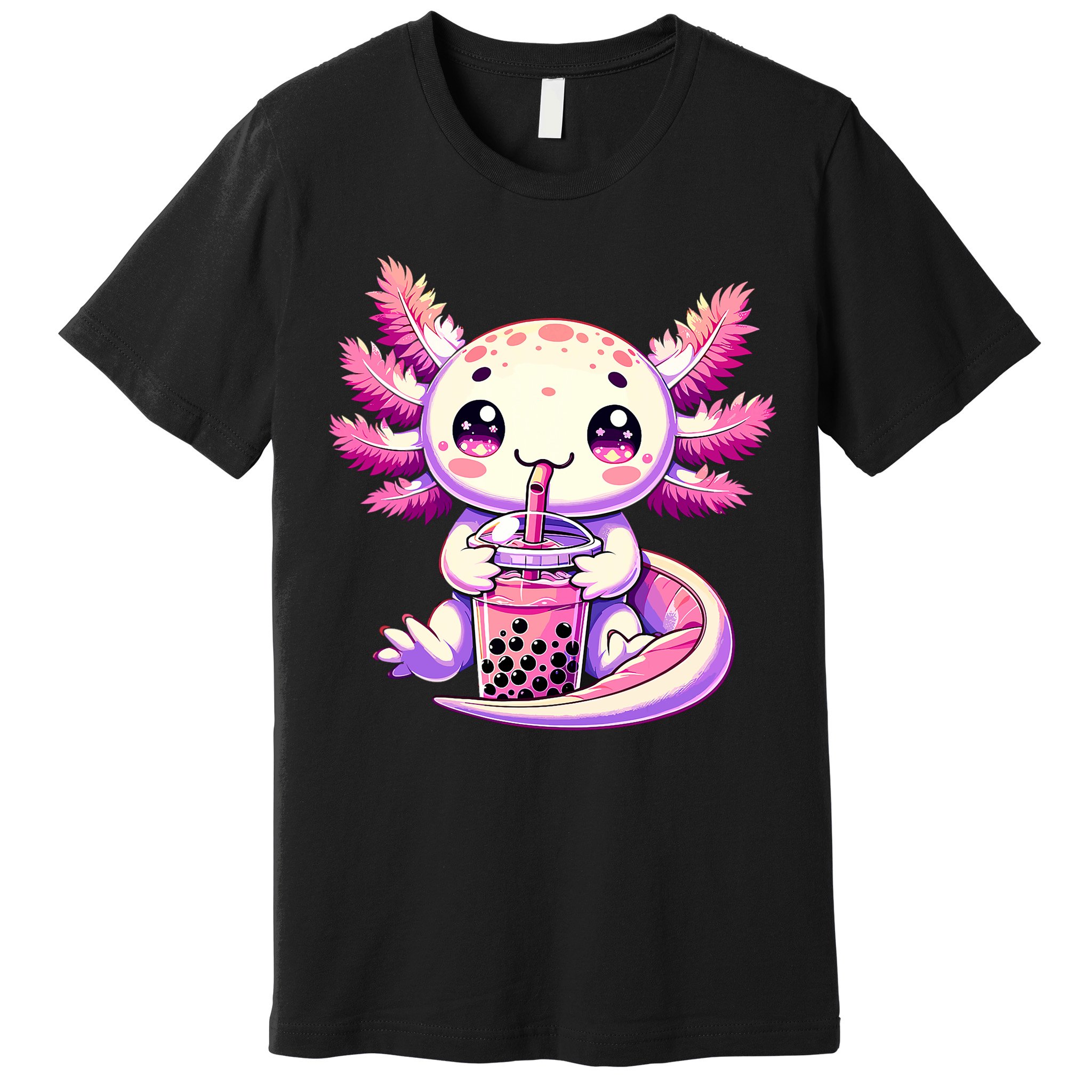 Axolotl Boba Tea Bubble Tea Anime Cute Kawaii Axolotl Premium T-Shirt