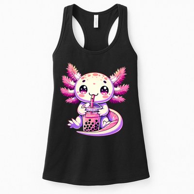 Axolotl Boba Tea Bubble Tea Anime Cute Kawaii Axolotl Womens Tank Top