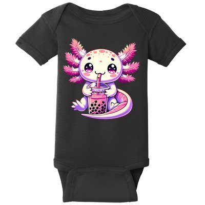 Axolotl Boba Tea Bubble Tea Anime Cute Kawaii Axolotl Baby Bodysuit