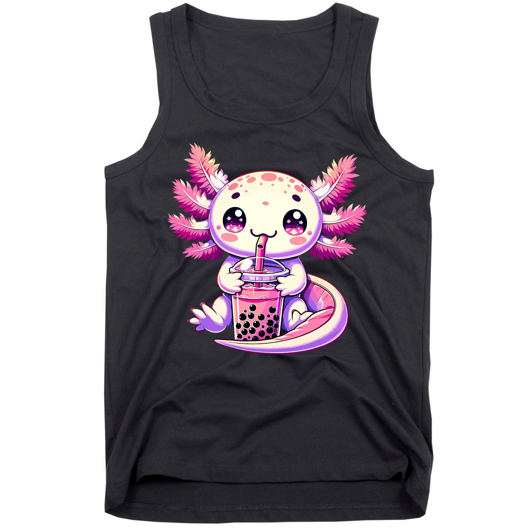 Axolotl Boba Tea Bubble Tea Anime Cute Kawaii Axolotl Tank Top