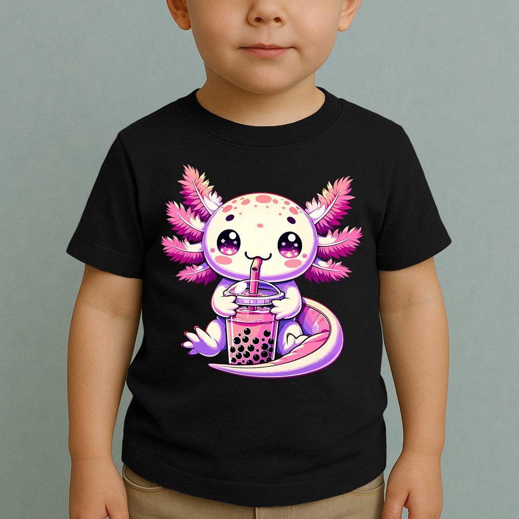 Axolotl Boba Tea Bubble Tea Anime Cute Kawaii Axolotl Toddler T-Shirt