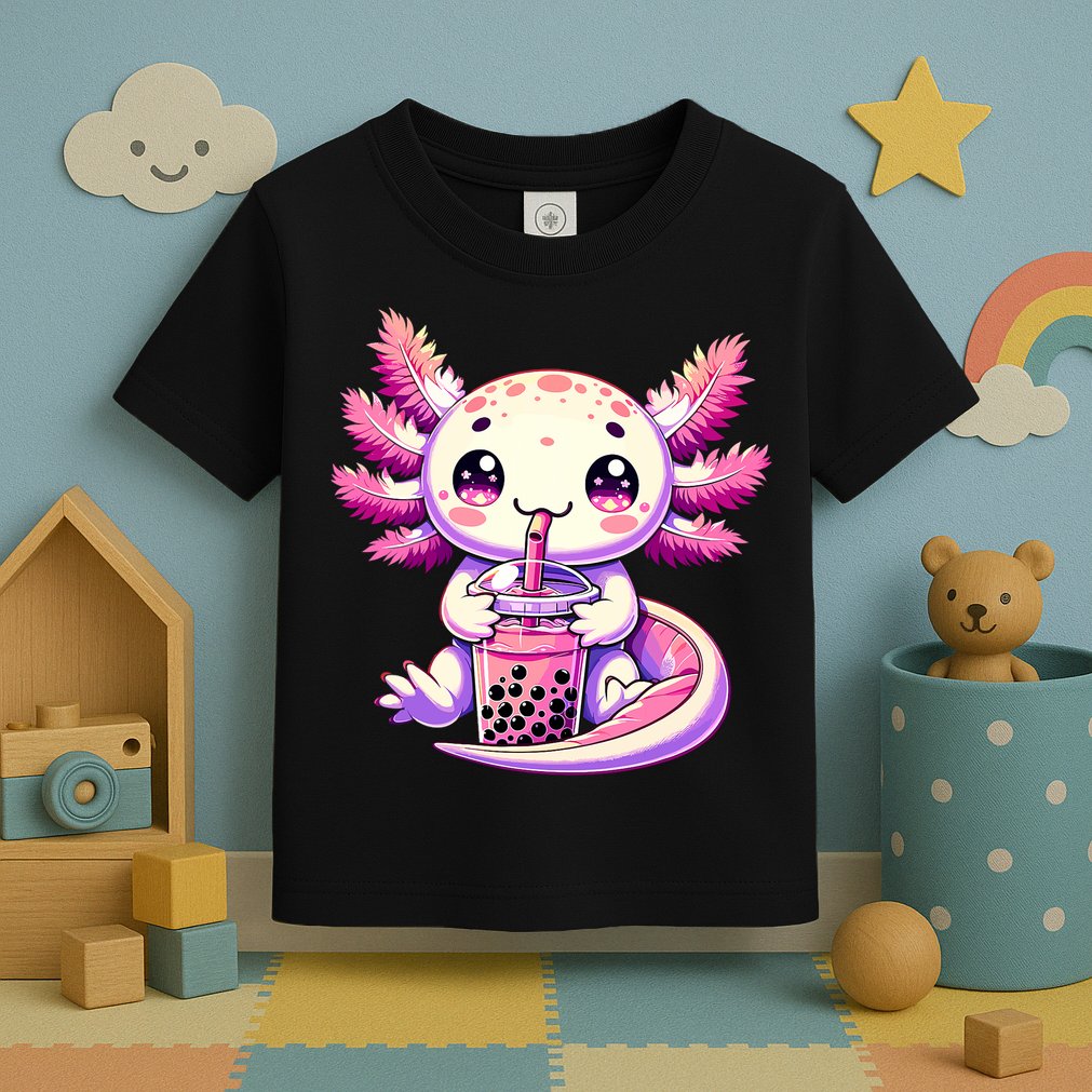 Axolotl Boba Tea Bubble Tea Anime Cute Kawaii Axolotl Toddler T-Shirt