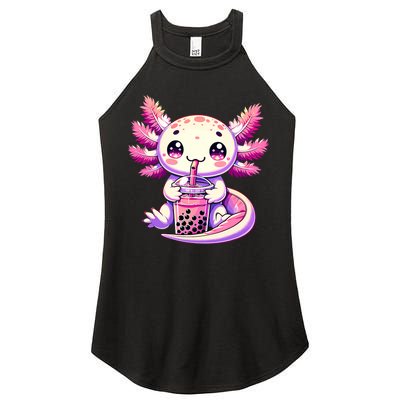 Axolotl Boba Tea Bubble Tea Anime Cute Kawaii Axolotl Women's Perfect Tri Rocker Tank