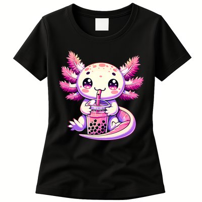 Axolotl Boba Tea Bubble Tea Anime Cute Kawaii Axolotl Womens T-Shirt