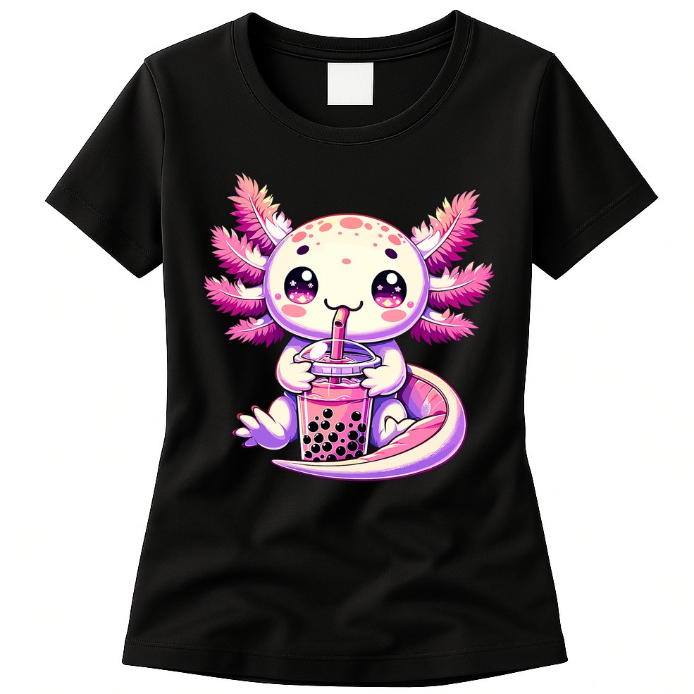 Axolotl Boba Tea Bubble Tea Anime Cute Kawaii Axolotl Womens T-Shirt