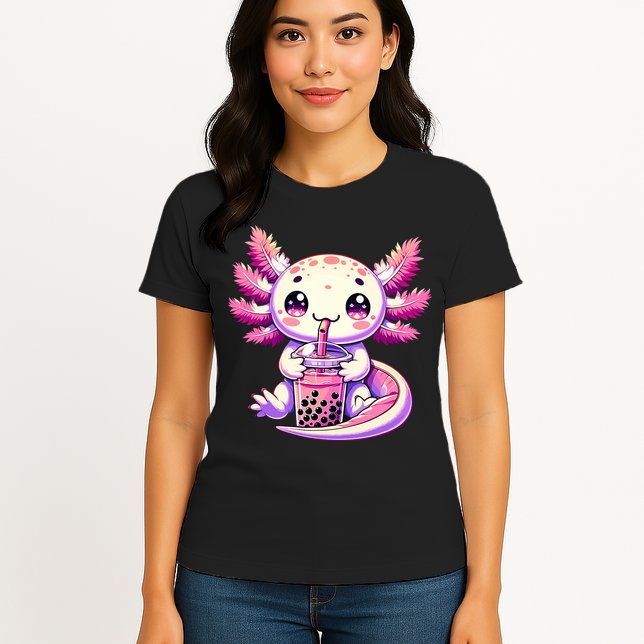 Axolotl Boba Tea Bubble Tea Anime Cute Kawaii Axolotl Womens T-Shirt