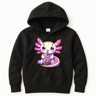 Axolotl Boba Tea Bubble Tea Anime Cute Kawaii Axolotl Kids Hoodie