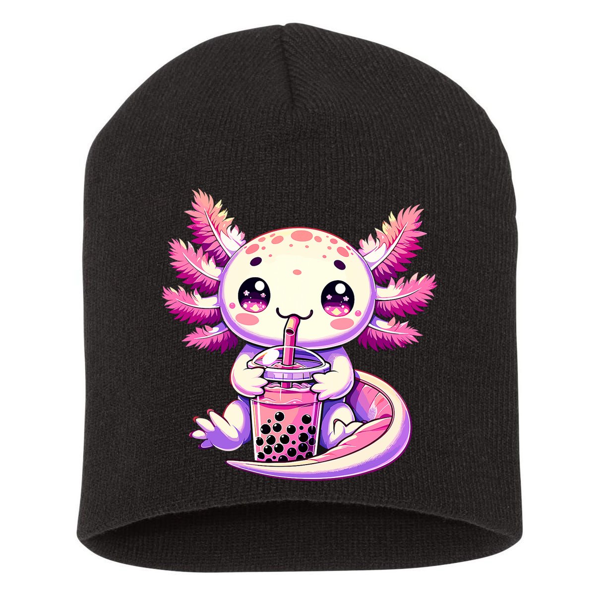 Axolotl Boba Tea Bubble Tea Anime Cute Kawaii Axolotl Short Acrylic Beanie
