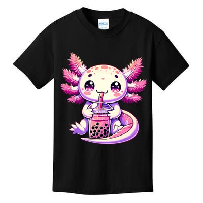 Axolotl Boba Tea Bubble Tea Anime Cute Kawaii Axolotl Kids T-Shirt