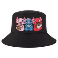 Axolotl Boba Tea Bubble Tea Gaming Gamer Ramen Axolotl  Cool Comfort Performance Bucket Hat