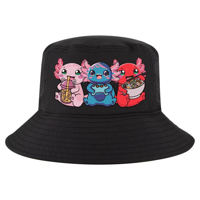 Axolotl Boba Tea Bubble Tea Gaming Gamer Ramen Axolotl  Cool Comfort Performance Bucket Hat