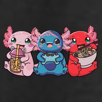 Axolotl Boba Tea Bubble Tea Gaming Gamer Ramen Axolotl  7 Panel Mesh Trucker Snapback Hat
