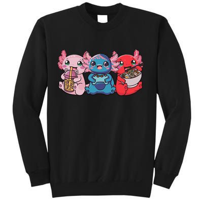 Axolotl Boba Tea Bubble Tea Gaming Gamer Ramen Axolotl  Sweatshirt