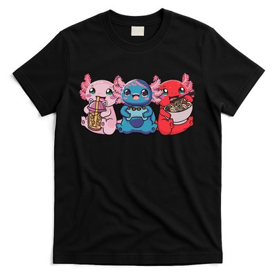Axolotl Boba Tea Bubble Tea Gaming Gamer Ramen Axolotl  T-Shirt